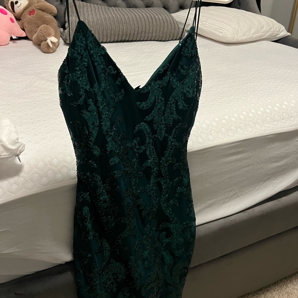 Green Sequin Mini Dress